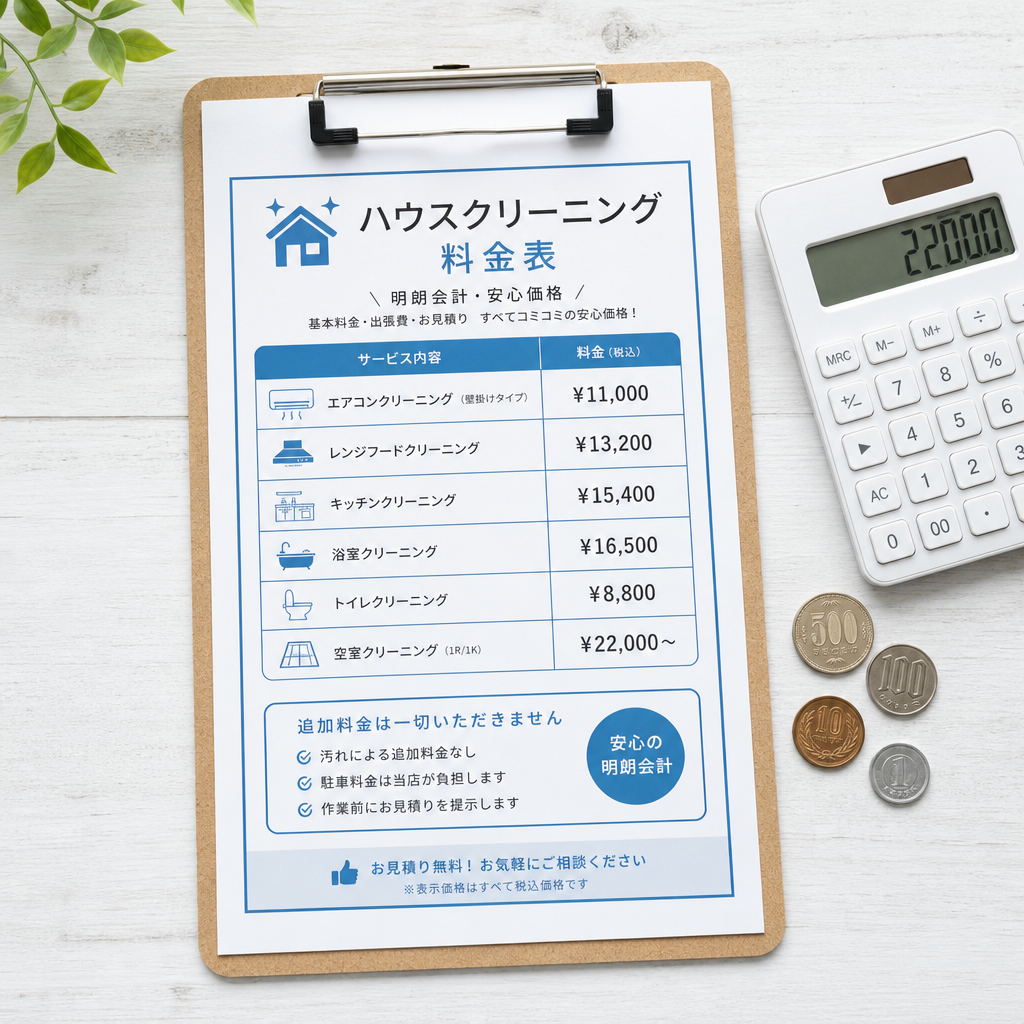 明朗会計・追加料金なし